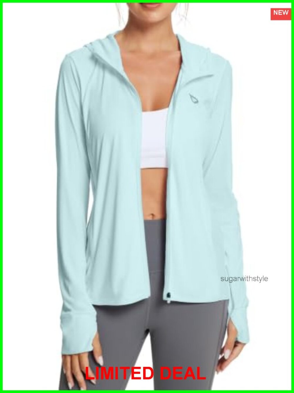 Womens UPF 50+ Sun Protection Hoodie Lightweight Long Sleeve Jacket